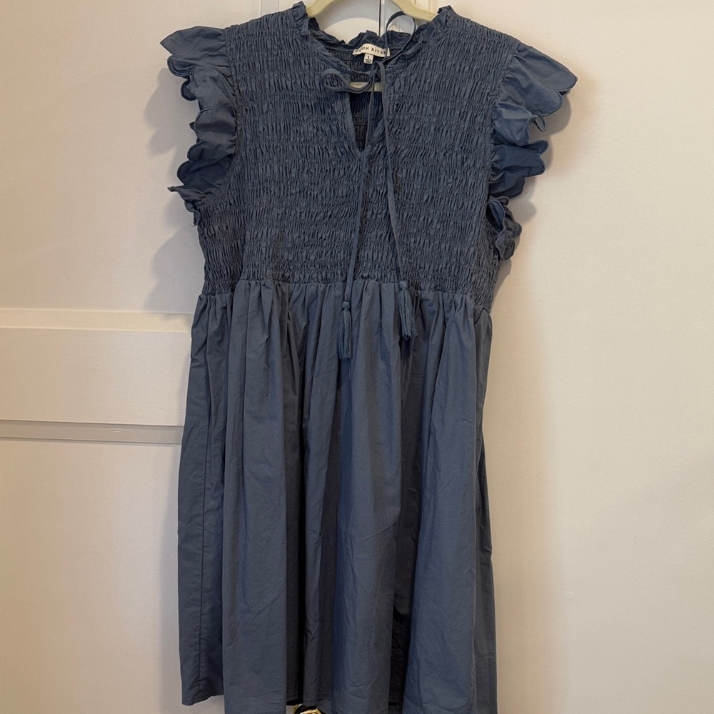 Moon River Dress in Slate Blue